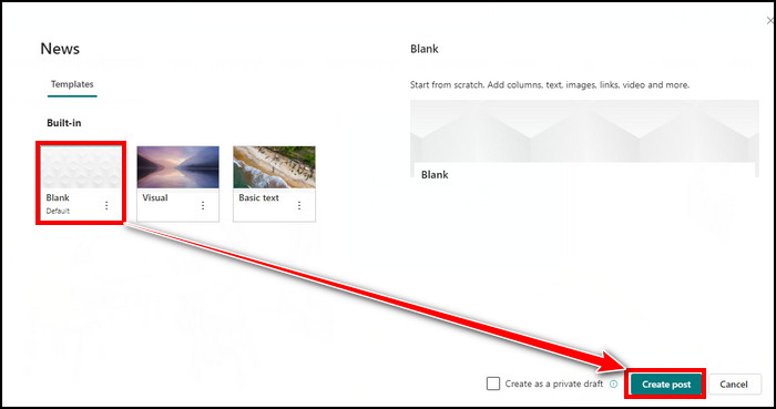 add-blank-news-page-in-sharepoint