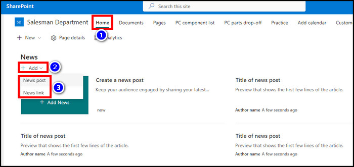 add-news-post-or-news-link-in-sharepoint-site