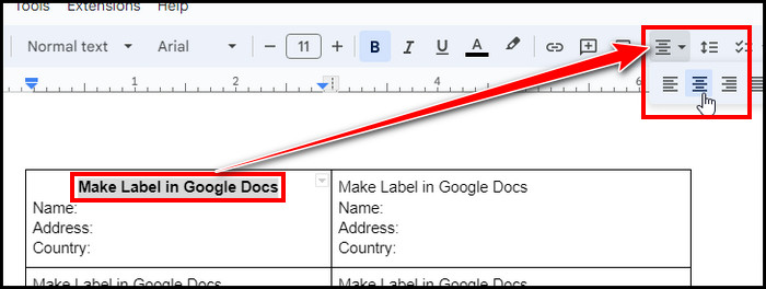 align-labels-google-docs