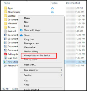 OneDrive Always Keep on This Device [Store Files Locally]