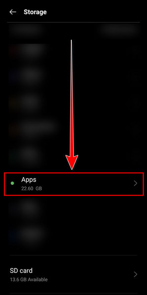 android-select-apps-option