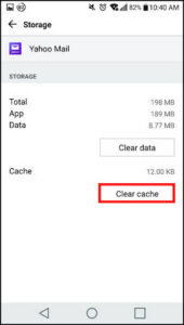 clear yahoo mail cache iphone