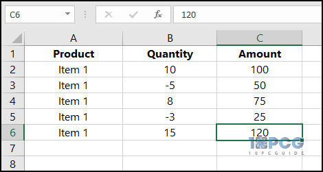 calculate-quantity-of-products-from-the-amount-using-sumif