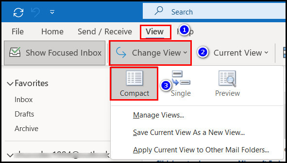 change-outlook-inbox-view-to-compact