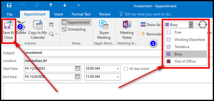 Quickest Way To Change Your Presence Status In Outlook