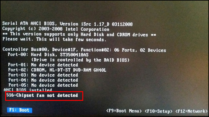 CPU Fan Error on Boot