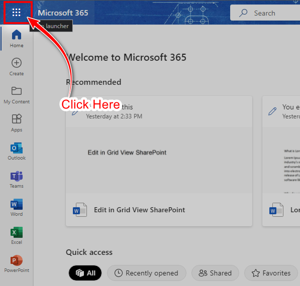 click-on-app-drawer-ms-site