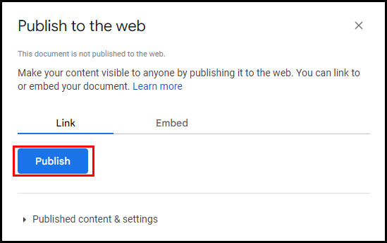 click-on-publish-button
