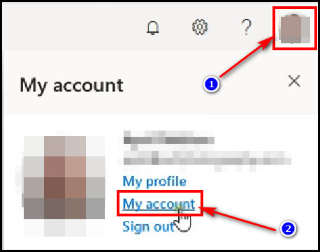 click-profile-icon-and-my-account-in-outlook-365