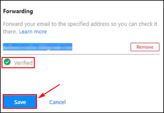 click-save-button-after-forwarding-email-varified-in-yahoo