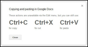 Copy and Paste Function Stopped Working in Google Docs