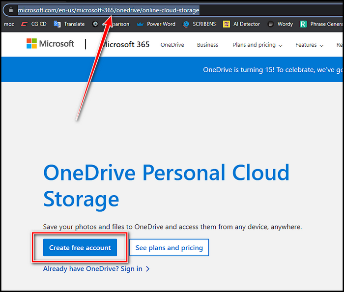 create-onedrive-account-from-web