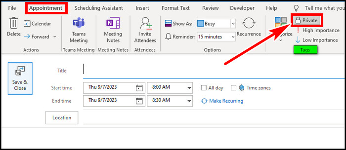 create-private-appointment-outlook-calendar