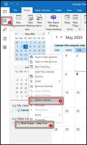 delete-sharepoint-calendar-from-outlook