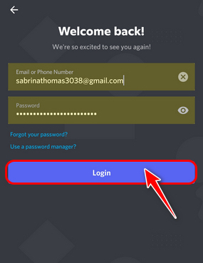 discord-mobile-enter-login-credentials