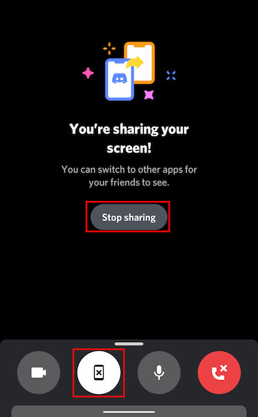 discord-mobile-stop-sharing