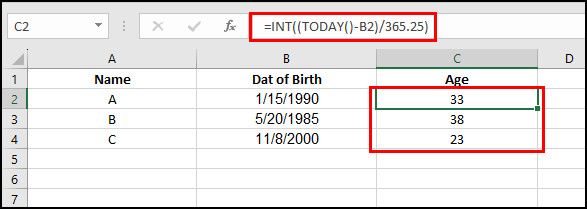 excel-calculate-age-today-function