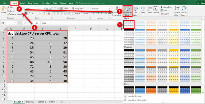 excel-format-as-table