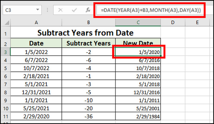 excel-sub-years