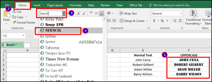 excel-use-uppercase-font