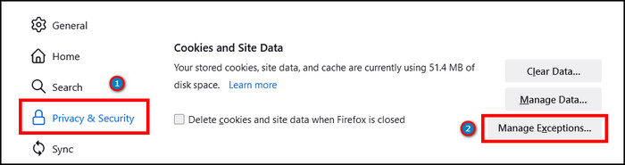 firefox-manage-exception