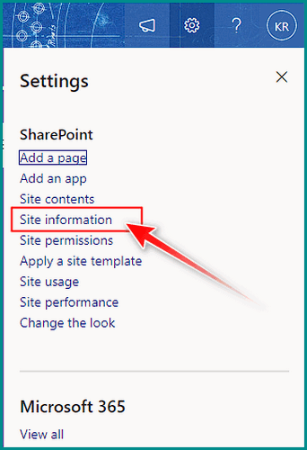 go-to-site-information-from-sharepoint-site-settings