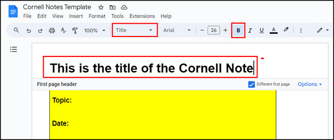 google-docs-cornell-notes-title