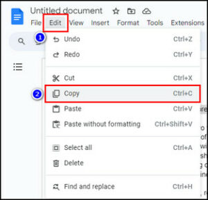 Copy and Paste Function Stopped Working in Google Docs