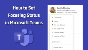 how to add focusing status in ms teams
