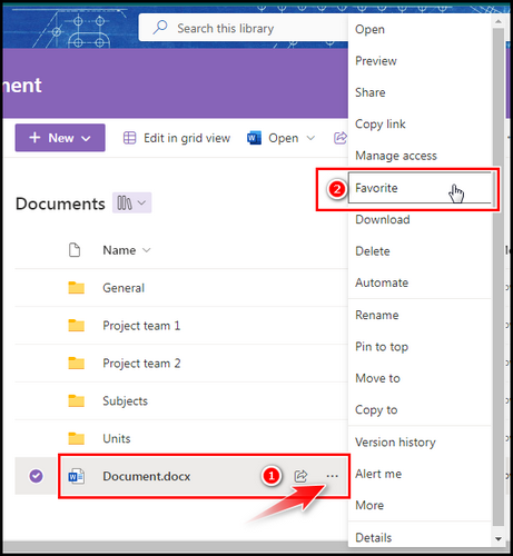make-a-document-favorite-or-follow-in-sharepoint