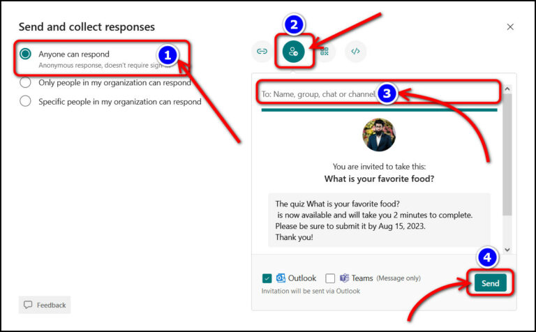 4 Methods To Share Microsoft Forms With External Users