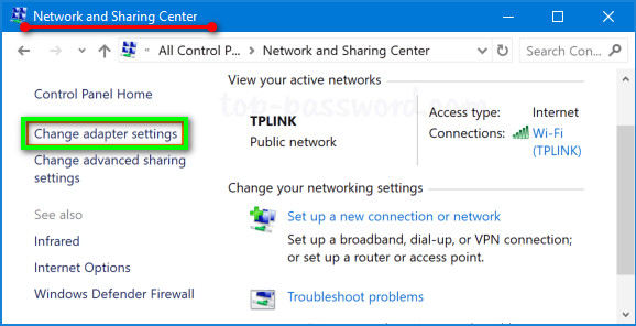 network-and-sharing-centerchange-adapter-settings