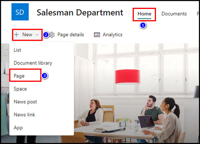 new-page-in-sharepoint
