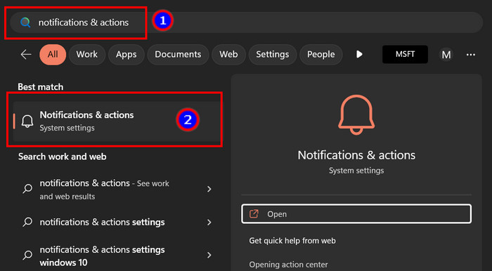 notifications-and-actions-center