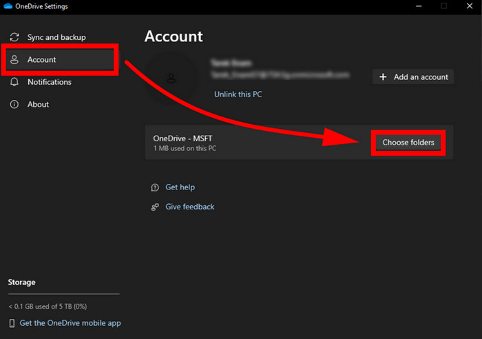 onedrive-account-choose-folder
