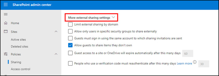 onedrive-admin-center-more-external-sharing-settings