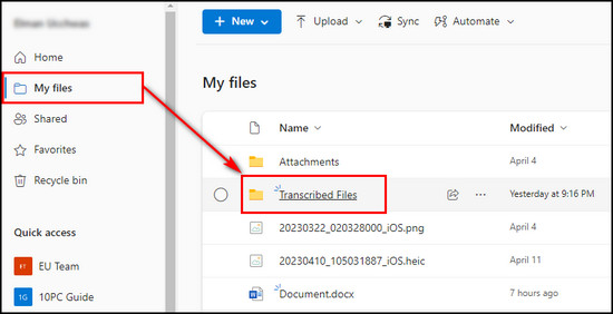 onedrive-transcribed-files