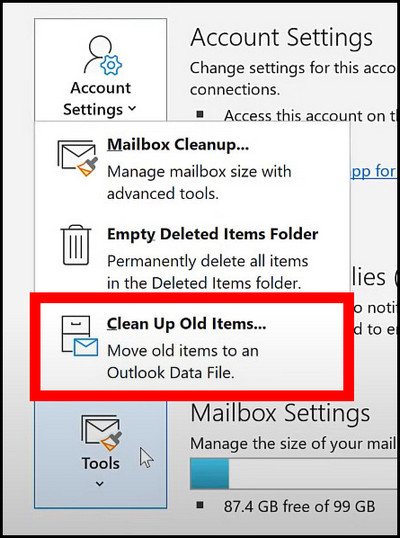 outlook-cleanup-old-items