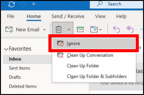outlook-desktop-ignore-email