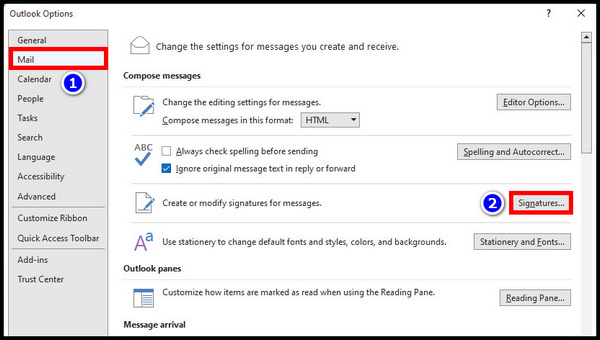 outlook-mail-options