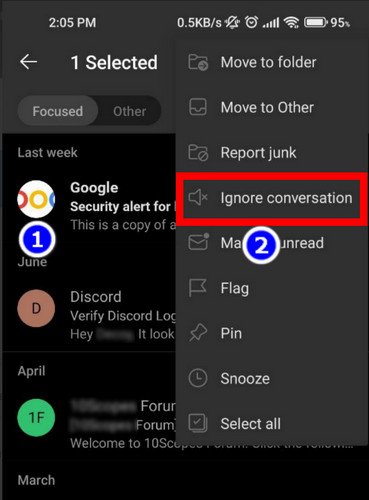 outlook-mobile-ignore-conversation