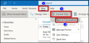 how do i view attachments in an email thread outlook