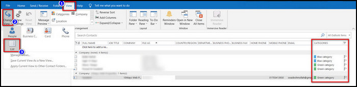 outlook-view-contact-in-category-list