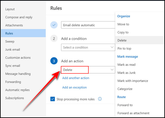outlook-web-delete-action-new-rule