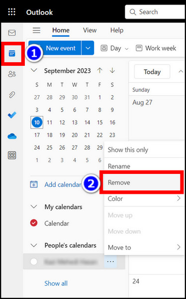outlook-web-remove-shared-calendar