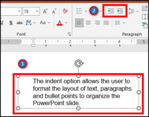 how to indent a reference list in powerpoint