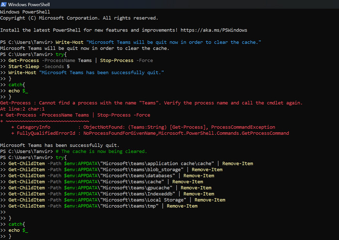 powershell-cmd-for-teams-cache-clear