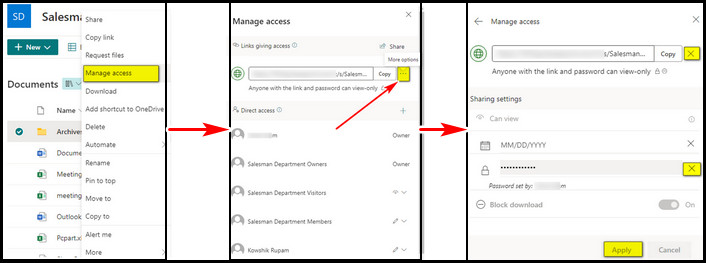 remove-password-from-sharepoint-folder