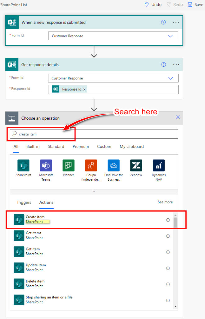 Link ms forms to sharepoint list with power automate 