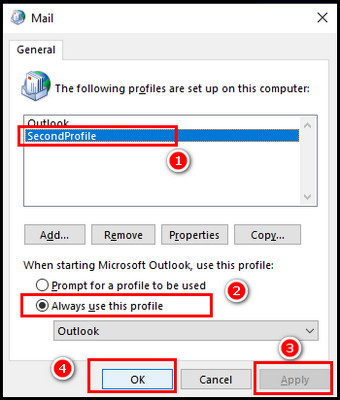 select-the-newly-created-outlook-profile